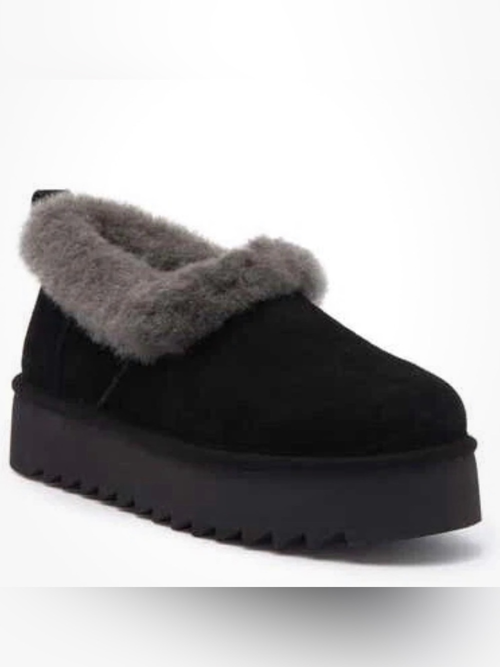 UGG Nita Platform Black Suede Fur
Slippers Womens Size 10 *NEW* No Box
